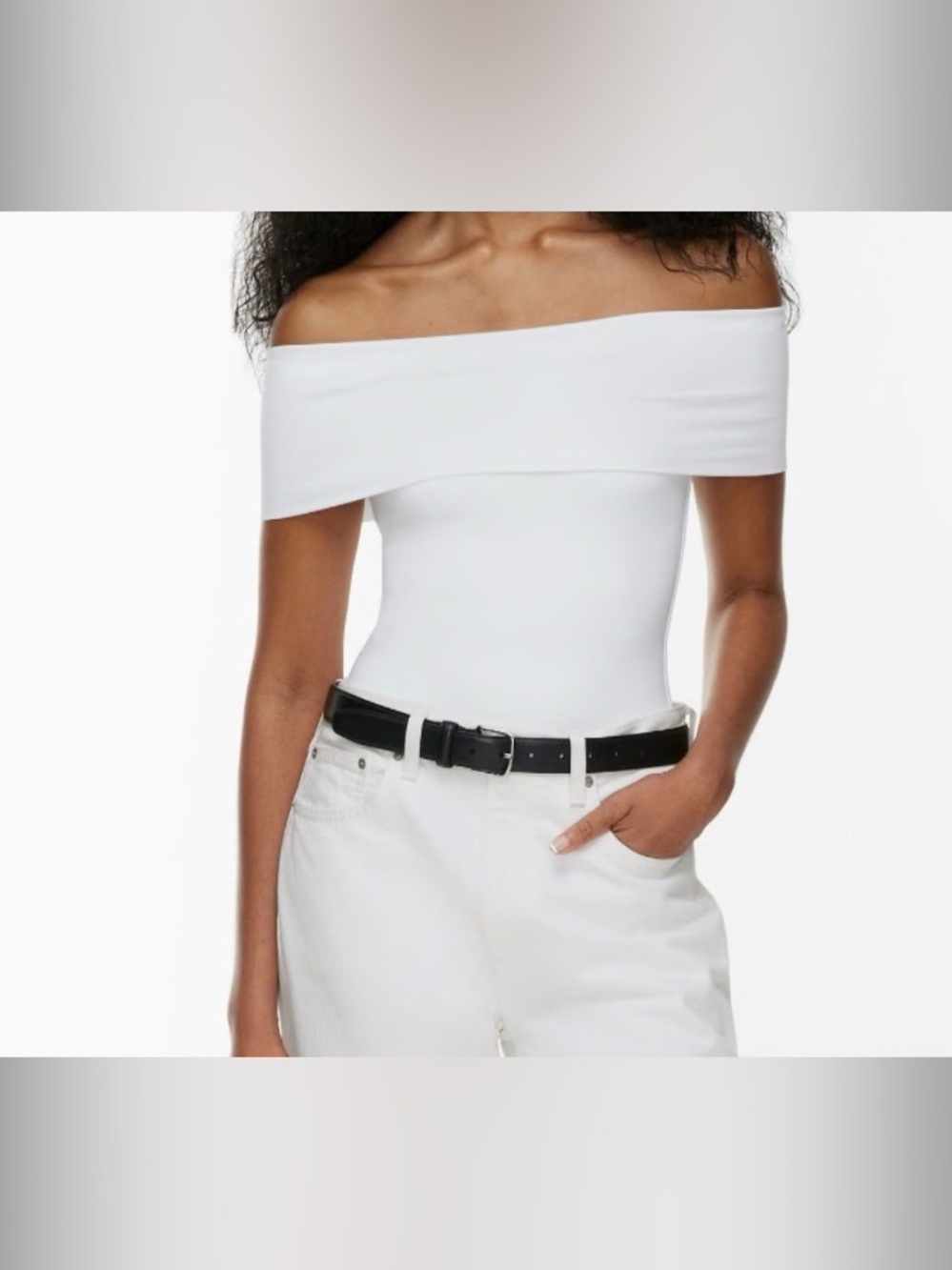 Babaton Off-Shoulder White Top